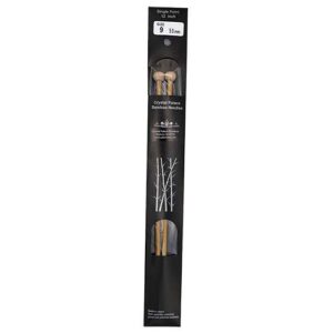 Size 9, 12 inch bamboo straight needles in black packaging