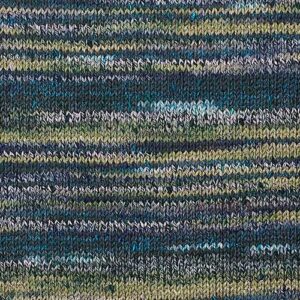 Knitted swatch of Summer Sesame yarn in colorway 5245 - Inkwell