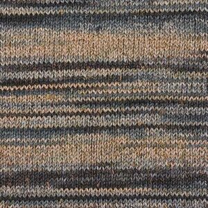 Knitted swatch of Summer Sesame yarn in colorway 5249 - Alloy