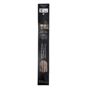 Size 10, 9 inch bamboo straight needles in black packaging