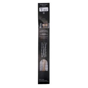 Size 3, 9 inch bamboo straight needles in black packaging