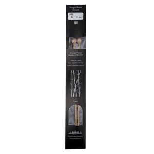 Size 4, 9 inch bamboo straight needles in black packaging
