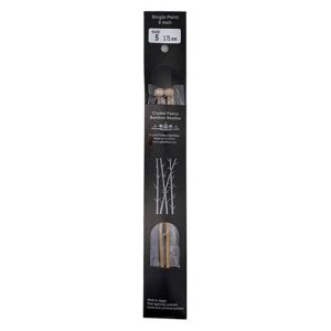 Size 5, 9 inch bamboo straight needles in black packaging