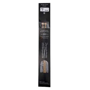 Size 7, 9 inch bamboo straight needles in black packaging