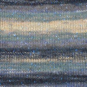 Swatch of Sesame yarn in Salt & Pepper colorway