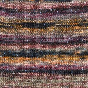 Swatch of Sesame yarn in Soba colorway