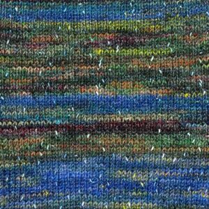 Swatch of Sesame yarn in Zen Garden colorway