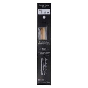 Size 1, 6 inch bamboo double point needles in black packaging