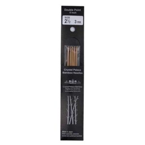 Size 2.5, 6 inch bamboo double point needles in black packaging