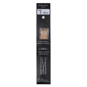 Size 3, 6 inch bamboo double point needles in black packaging