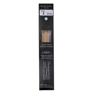 Size 4, 6 inch bamboo double point needles in black packaging
