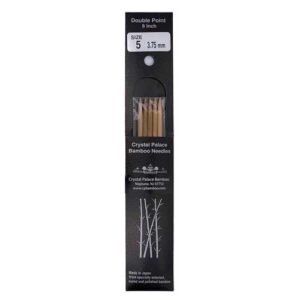 Size 5, 6 inch bamboo double point needles in black packaging