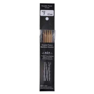 Size 7, 6 inch bamboo double point needles in black packaging