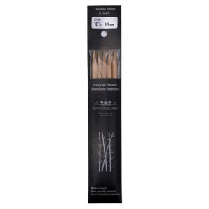 Size 10.5, 8 inch bamboo double point needles in black packaging
