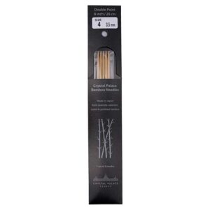 Size 4, 8 inch bamboo double point needles in black packaging