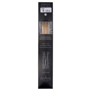 Size 6, 8 inch bamboo double point needles in black packaging