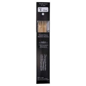 Size 9, 8 inch bamboo double point needles in black packaging